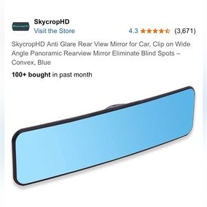 SkycropHD Anti Glare Rear View Mirror for Car
